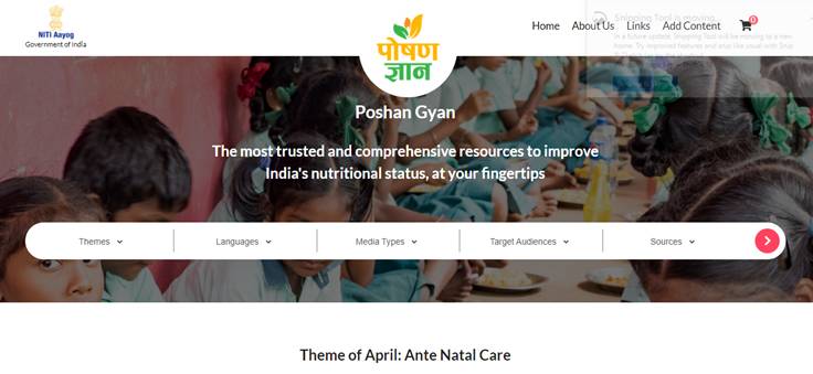 NITI Aayog Launches‘Poshan Gyan’, a Digital Repository on Nutrition Information